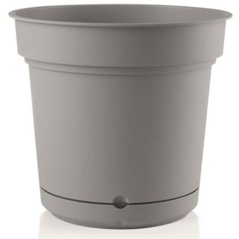 foto del prodotto vaso tondo con sottovaso hydral element per fiori e piante 33 cm antracite