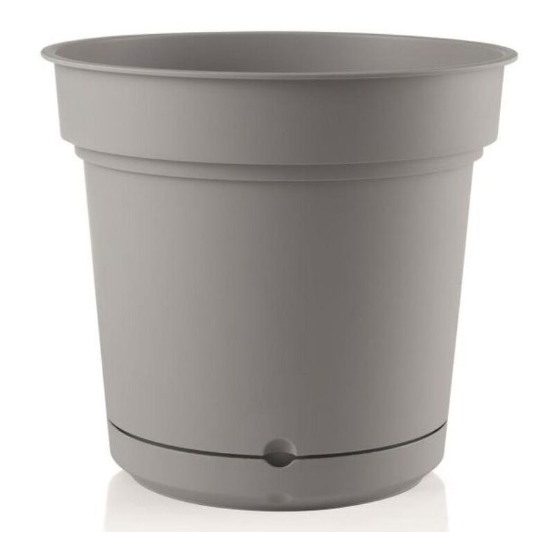 foto del prodotto vaso tondo con sottovaso hydral element per fiori e piante 68 cm fog grey