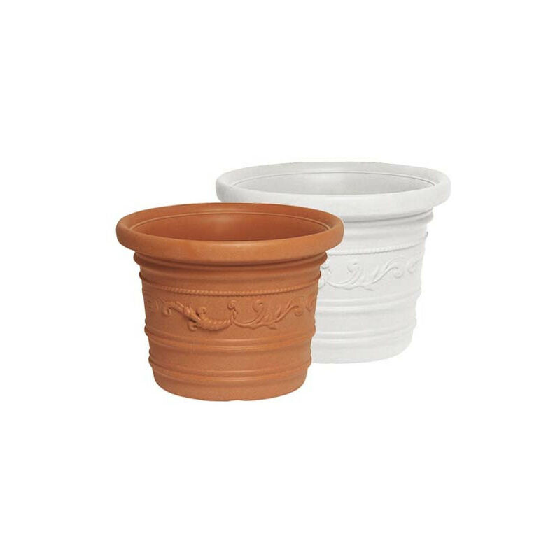 foto del prodotto vaso tondo festonato bianco 40x30hcm