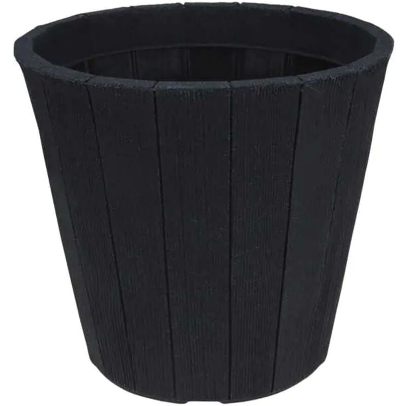 foto del prodotto vaso tondo in plastica pe color antracite, per interno ed esterno
