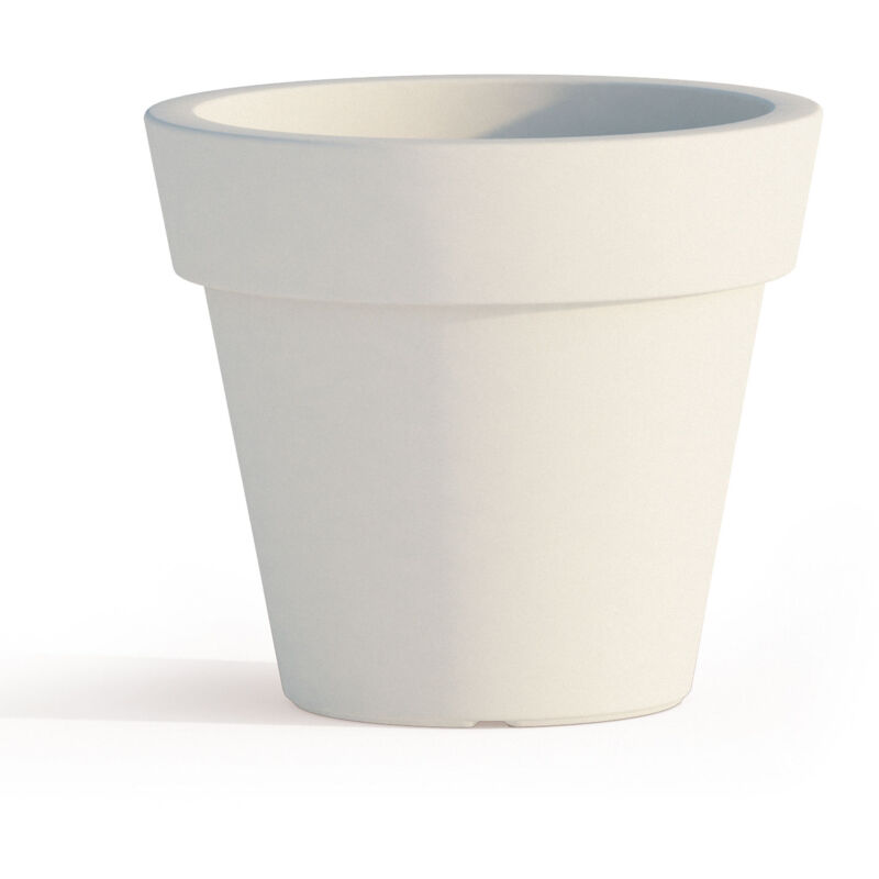 foto del prodotto vaso tondo in resina h 45 mod. begonia bianco