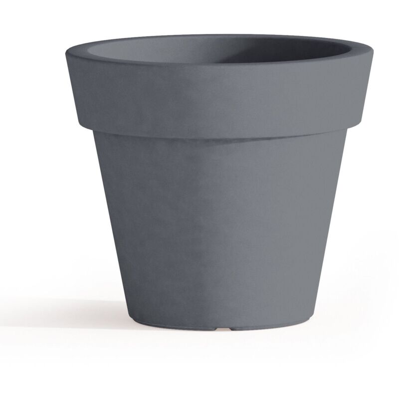 foto del prodotto vaso tondo in resina h 45 mod. begonia grigio