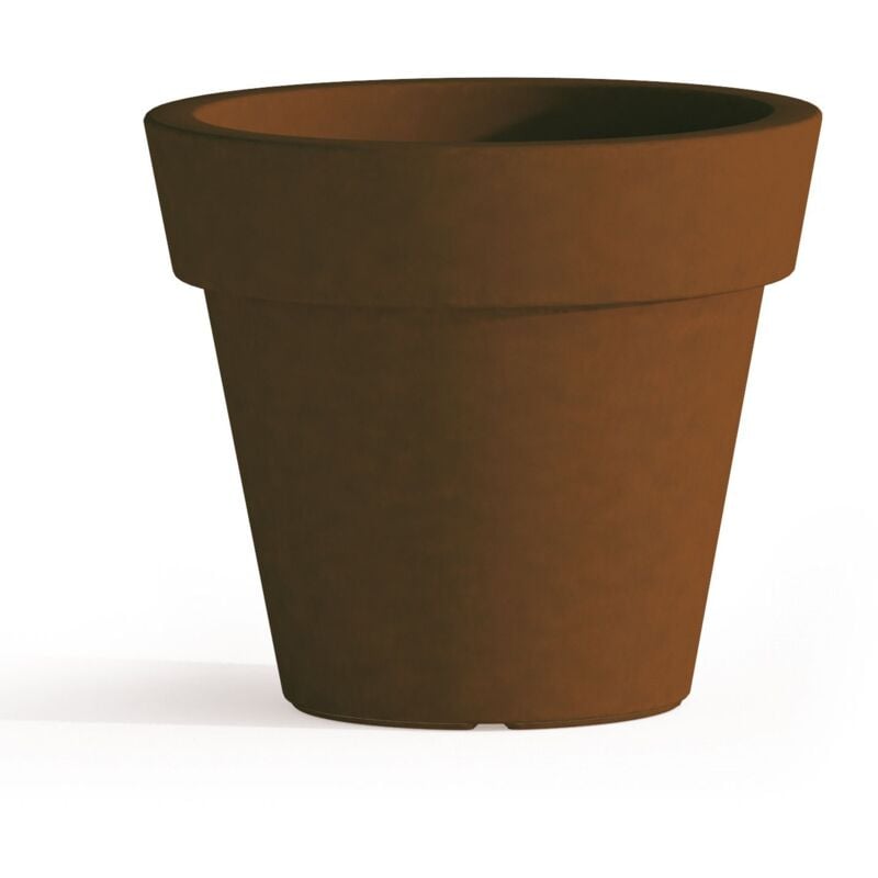 foto del prodotto vaso tondo in resina h 45 mod. begonia marrone