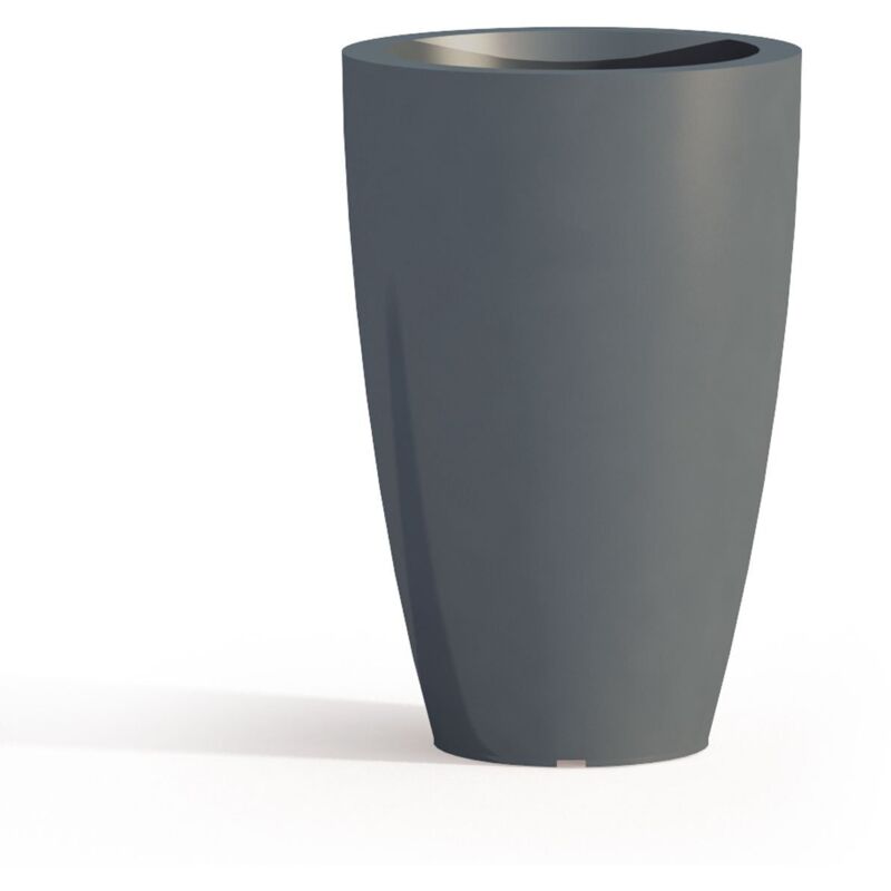 foto del prodotto vaso tondo in resina mod. parodia 33 cm h 50 grigio