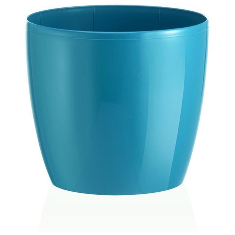 foto del prodotto vaso tondo madeira luxy colour in plastica colorati da esterno e giardino fiori piante 14 cm trasparente