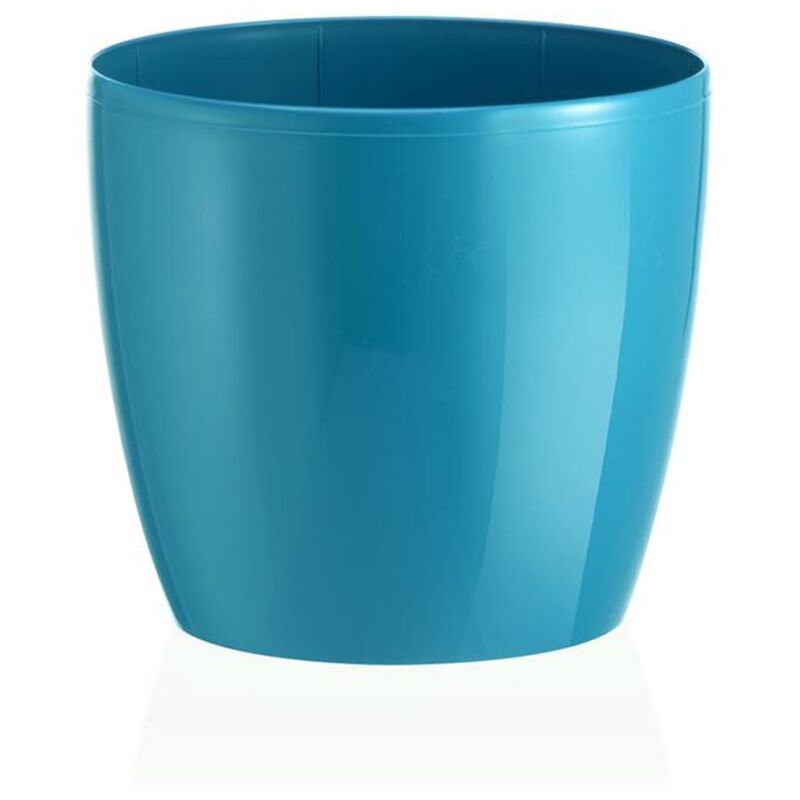 foto del prodotto vaso tondo madeira luxy colour in plastica colorati da esterno e giardino fiori piante 18 cm trasparente