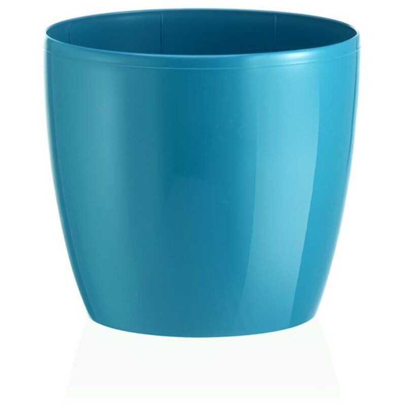 foto del prodotto vaso tondo madeira luxy colour in plastica colorati da esterno e giardino fiori piante 26 cm neve