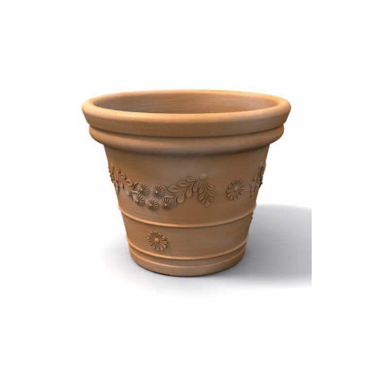 foto del prodotto vaso tondo per esterno cm 100 tegola