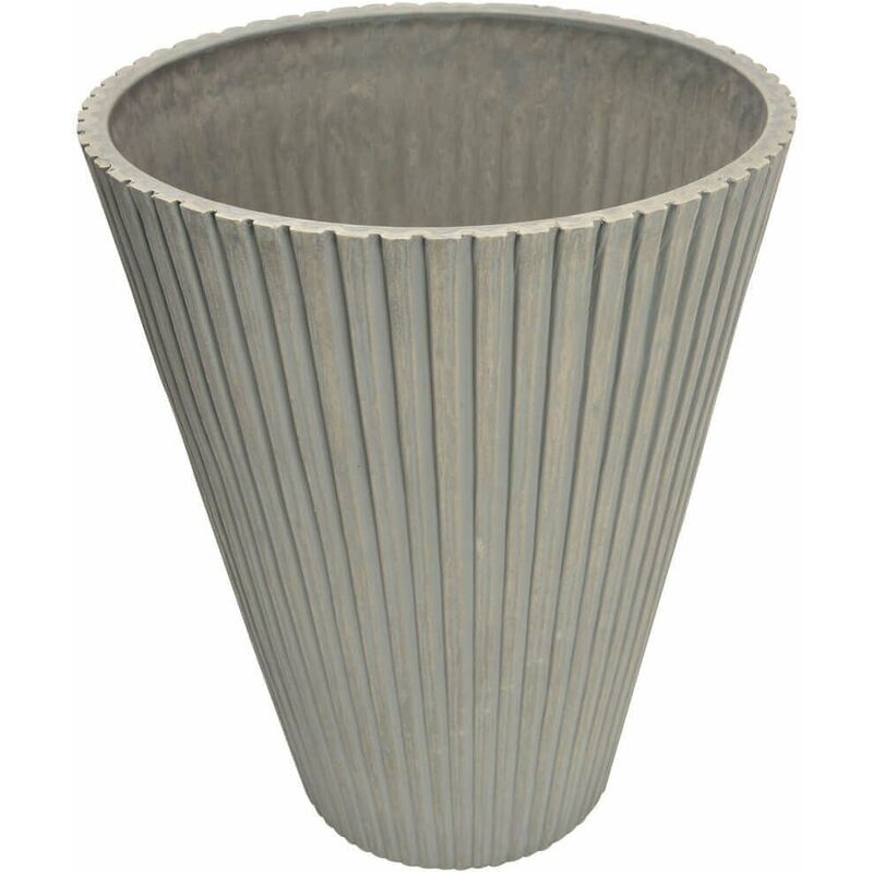 foto del prodotto vaso tondo piccolo a cono da esterno giardino in fibra di argilla 19x22 cm erica black