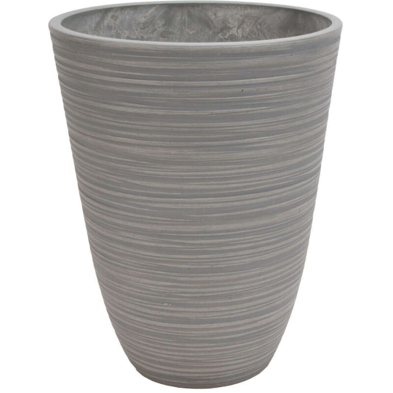 foto del prodotto vaso tondo piccolo a cono da giardino in fibra di argilla 25,5x32,5 cm dicentra tan