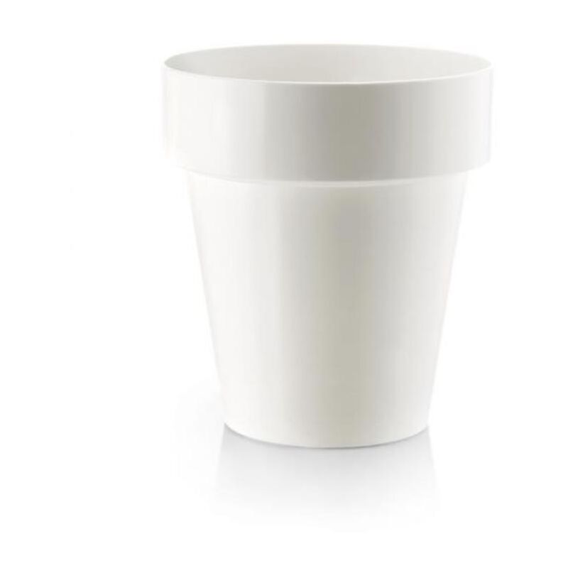 foto del prodotto vaso tondo porto colour in plastica colorati da esterno e giardino per fiori e piante 16 cm trasparente