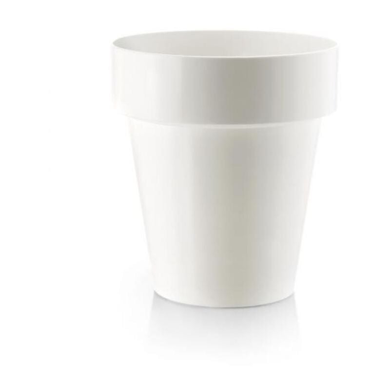 foto del prodotto vaso tondo porto colour in plastica colorati da esterno e giardino per fiori e piante 20 cm trasparente