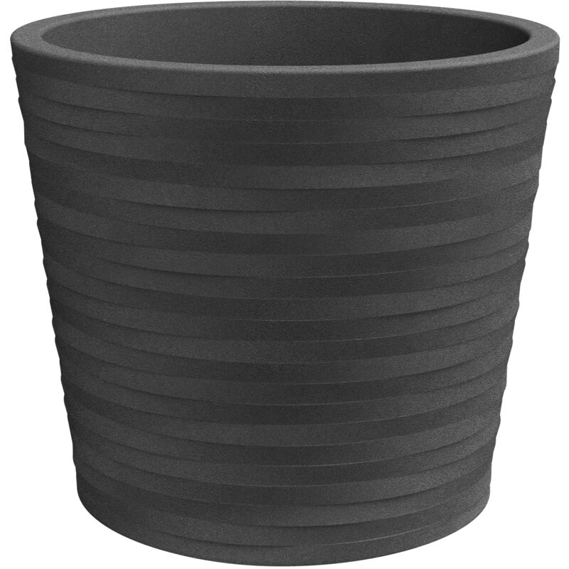 foto del prodotto vaso tondo resina hermes elegance cm. 30 antracite