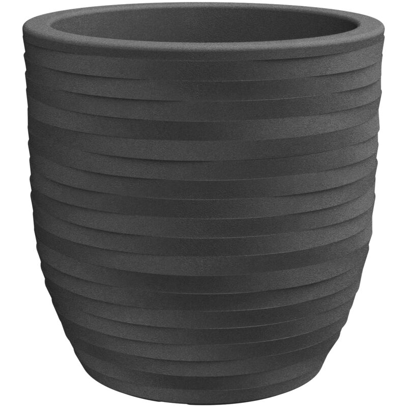 foto del prodotto vaso tondo resina rhea elegance cm. 30 antracite