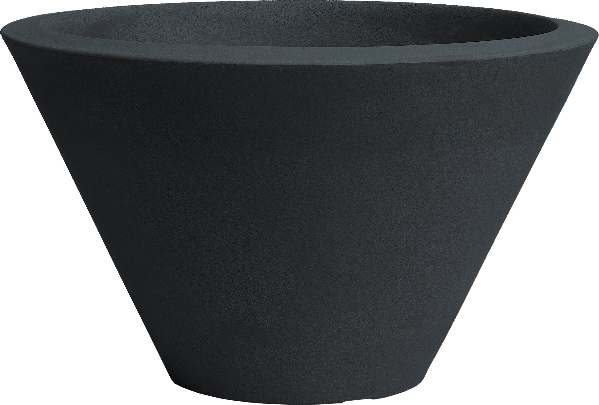 foto del prodotto vaso tondo svasato resina chiron cm. 50 antracite