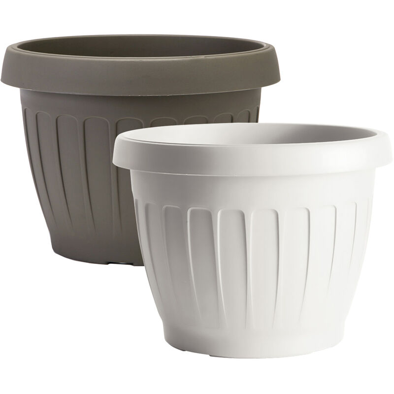 foto del prodotto vaso tondo terra col. bianco cm. 25x18,5 h