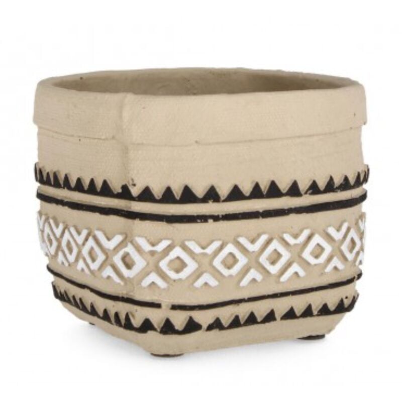 foto del prodotto vaso uruguay rettangolare bianco nero 15.5x15x13.5h