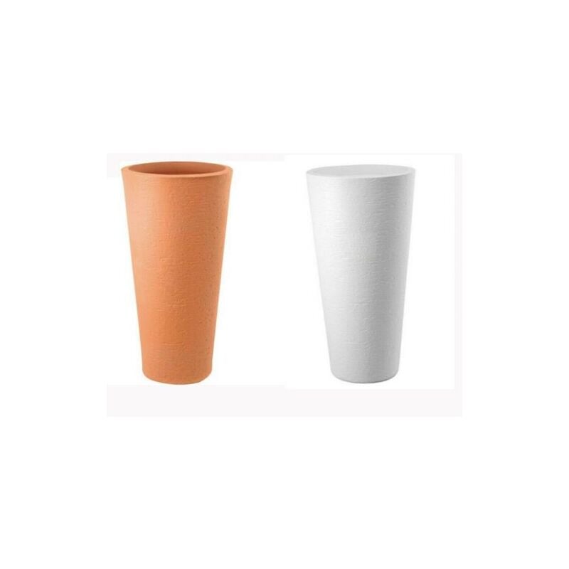 foto del prodotto vaso vasi resina tondo alto moderno 40xh 78 cm in resina cache pot 50681v terracotta 50681 