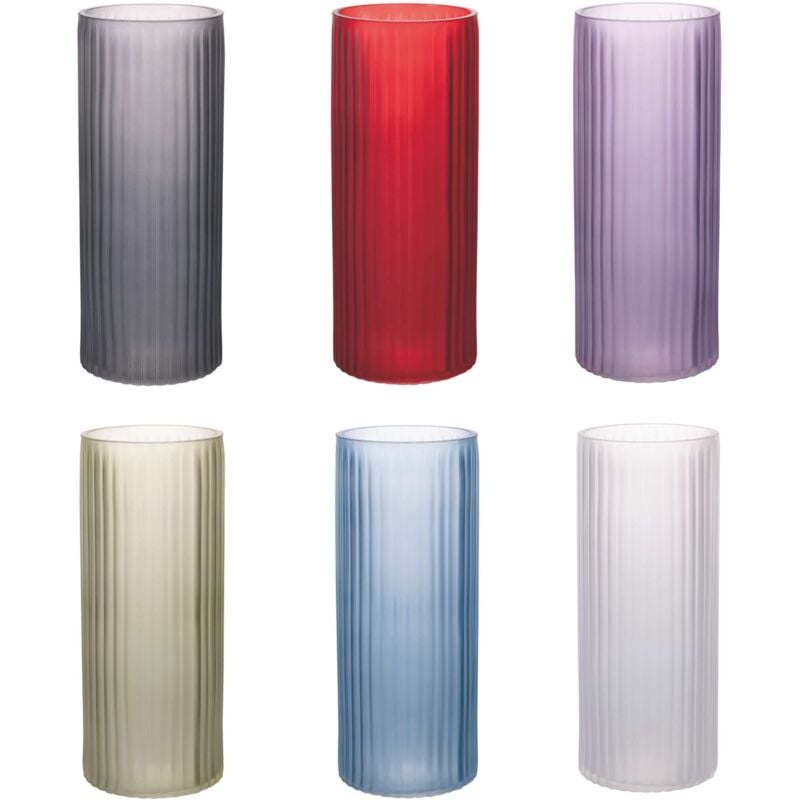 foto del prodotto vaso vetro 12x29cm 6 colori assortiti