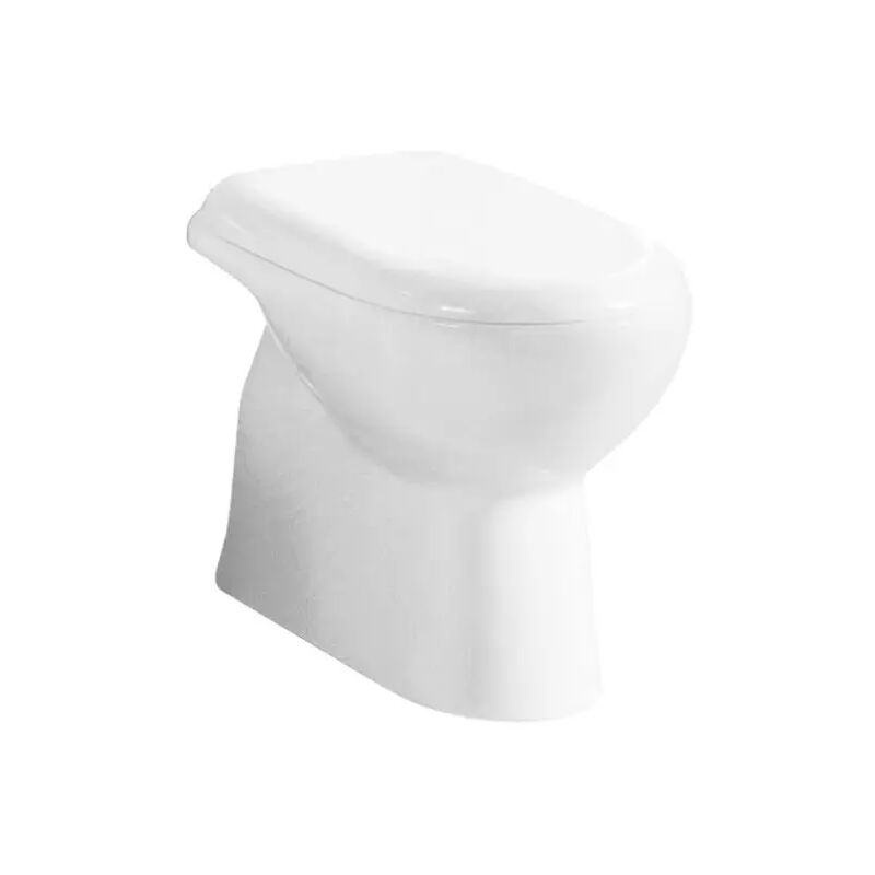 foto del prodotto vaso wc a terra con scarico a pavimento in ceramica bianca serie diana scarico a pavimento azzurra