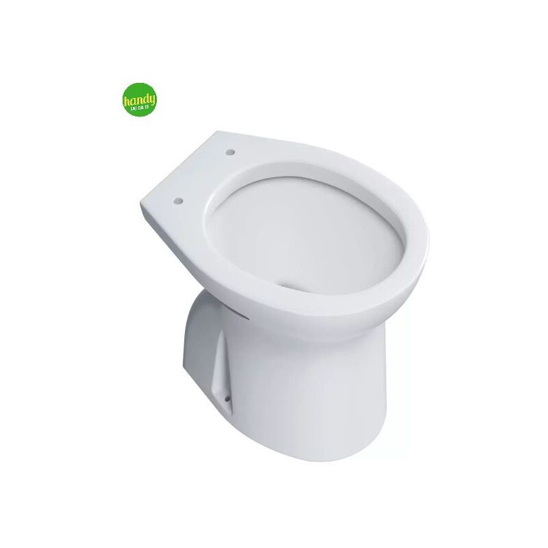 foto del prodotto vaso wc a terra con scarico a pavimento in ceramica bianca serie orchidea scarico a terra barbottina