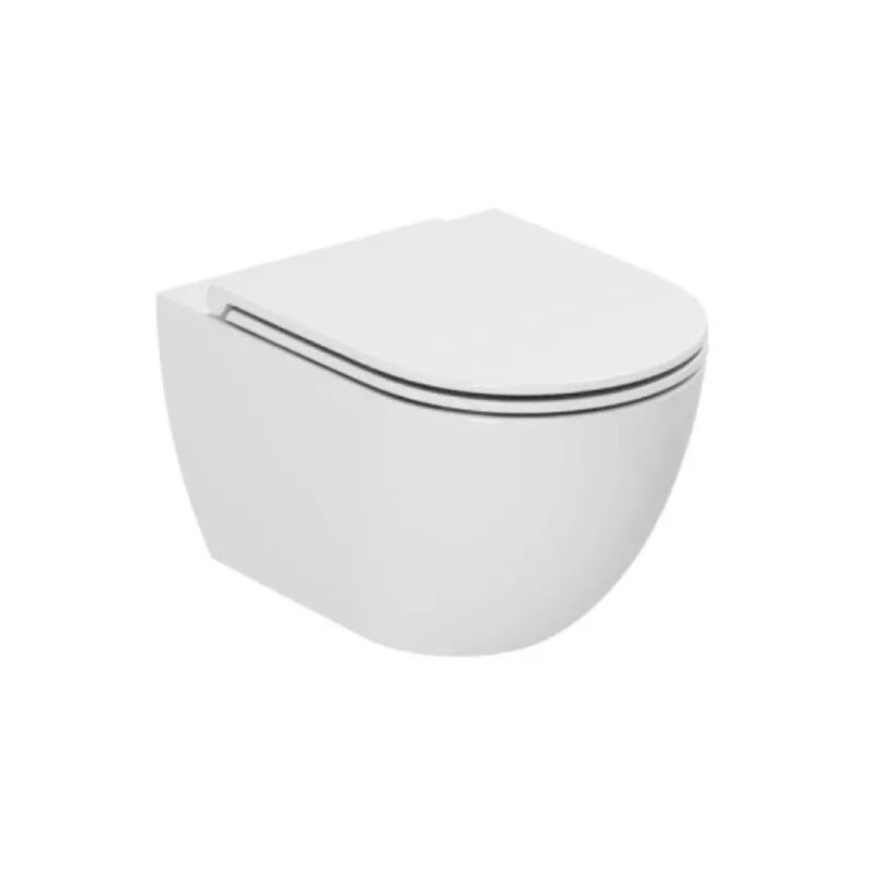 foto del prodotto vaso wc sospeso in ceramica bianca serie comoda con sistema easy clean azzurra