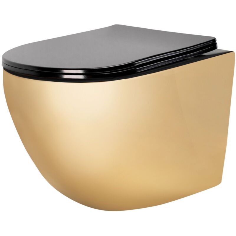 foto del prodotto vaso wc sospeso rea carlo mini flat gold black