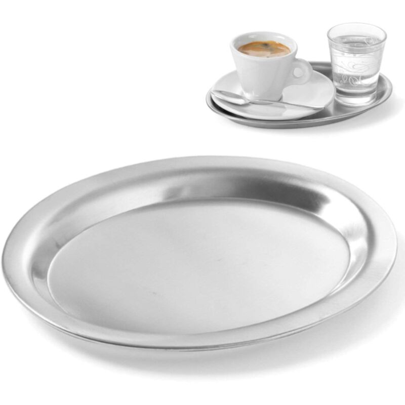foto del prodotto vassoio da caff ovale in acciaio 26,5x19,5 cm