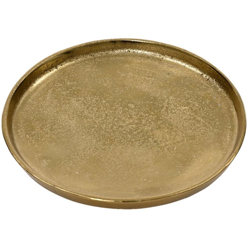 foto del prodotto vassoio decorativo tondo natalizio color oro 30 cm