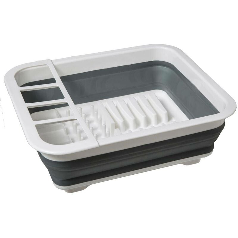 foto del prodotto vassoio di raccolta in silicone retrattile grigio e bianco 5five
