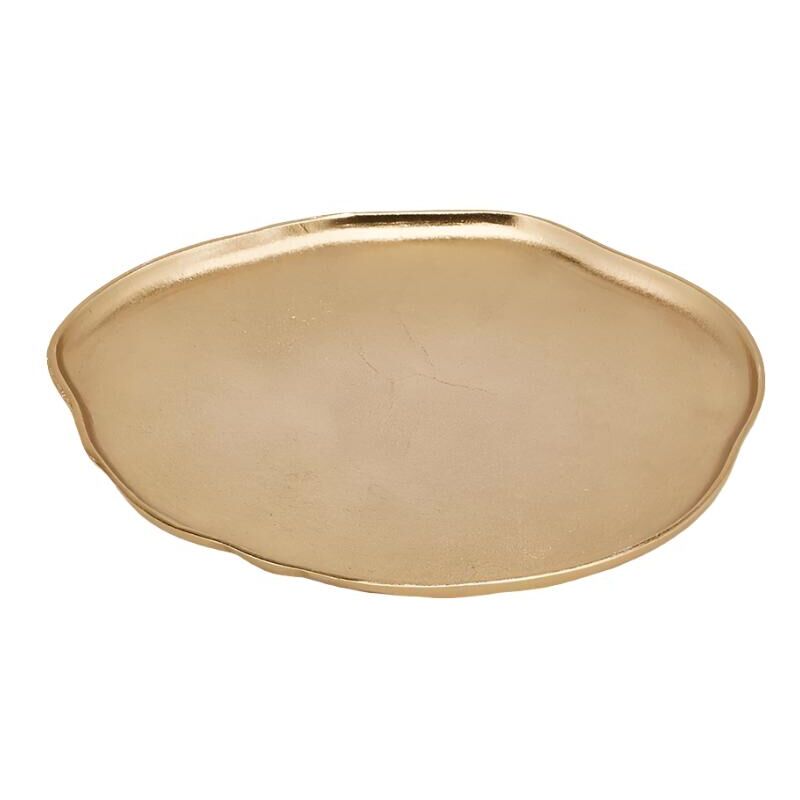foto del prodotto vassoio in alluminio irregolare oro, 30cm