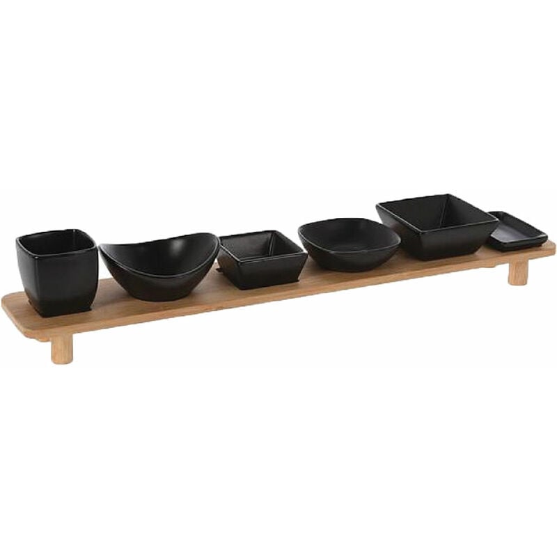 foto del prodotto vassoio in bimateriale con set ciotole cm 50 x 10 x h.8