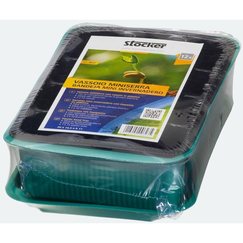 foto del prodotto vassoio miniserra con vasetti in plastica 20 x 14,5 x h11 cm stocker