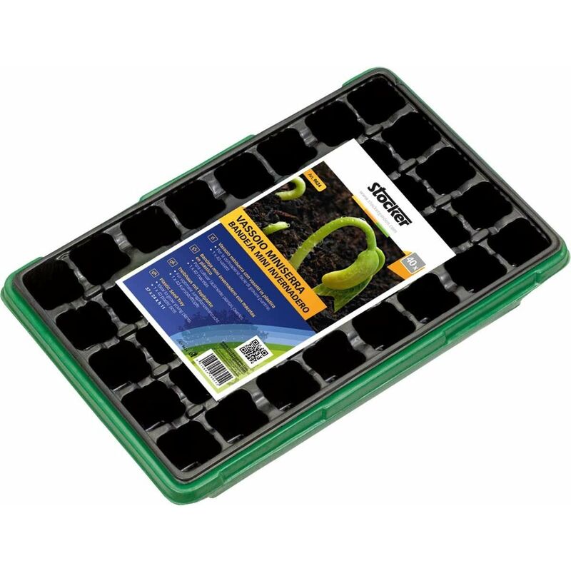 foto del prodotto vassoio miniserra con vasetti in plastica 37 x 24 x h11 cm stocker