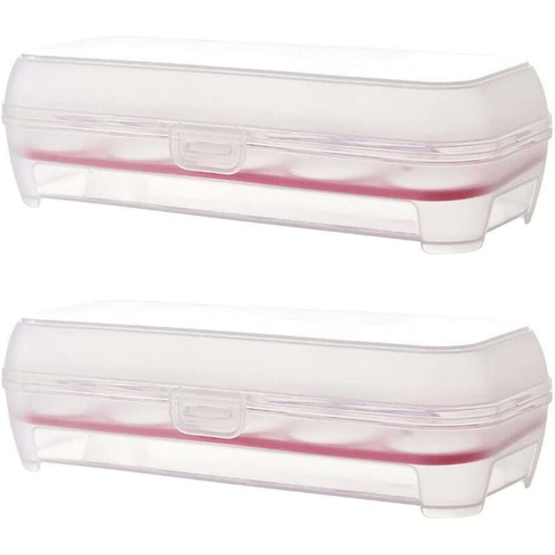 foto del prodotto vassoio per uova da frigorifero in plastica da 2 pezzi vassoio per uova di diavolo con coperchio distributore di uova per frigorifero vassoio per