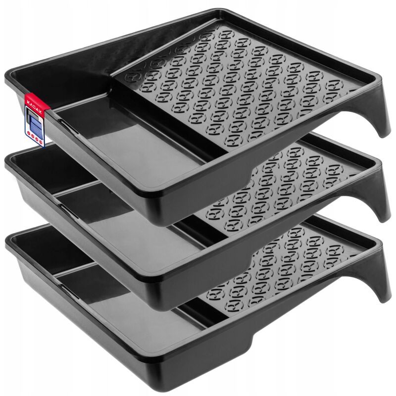foto del prodotto vassoio per vernice kadax per rullo di vernice 320 mm nero 3 pz
