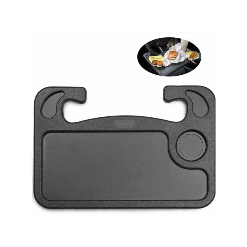 foto del prodotto vassoio per volante auto portatile, vassoio da viaggio per volante, supporto per oggetti da auto, tavolo per volante auto e camion per computer,