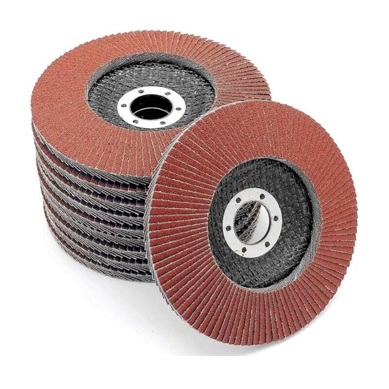 foto del prodotto vassoio portadischi rosso 10 pezzi diametro 125 mm foro 22 mm grane 40 60 80 120 acciaio inossidabile disco abrasivo foglio disco