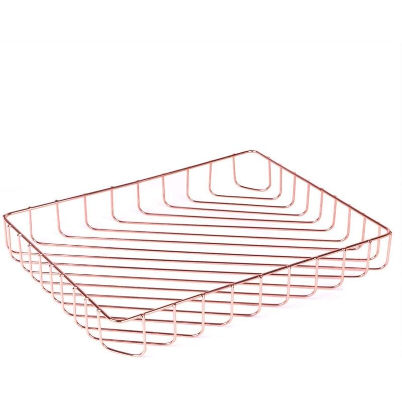 foto del prodotto vassoio portadocumenti in filo oro rosa, elegante formato lettera, vassoio portadocumenti per ufficio, grande capacit , da tavolo