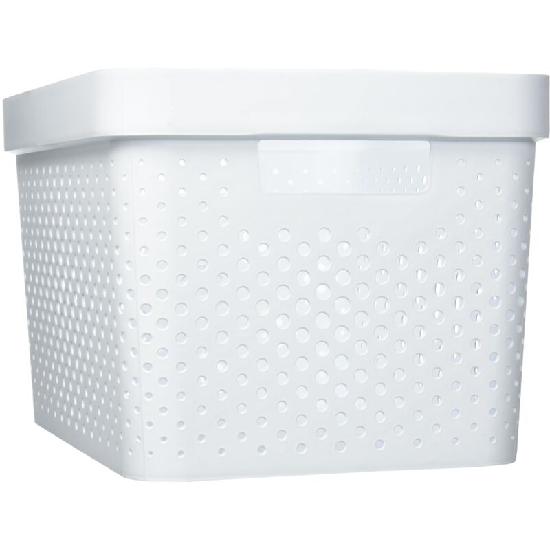 foto del prodotto vassoio portaoggetti infinity da 17 litri, bianco, 35,5 x 26,2 x 21,9 cm, plastica riciclata curver