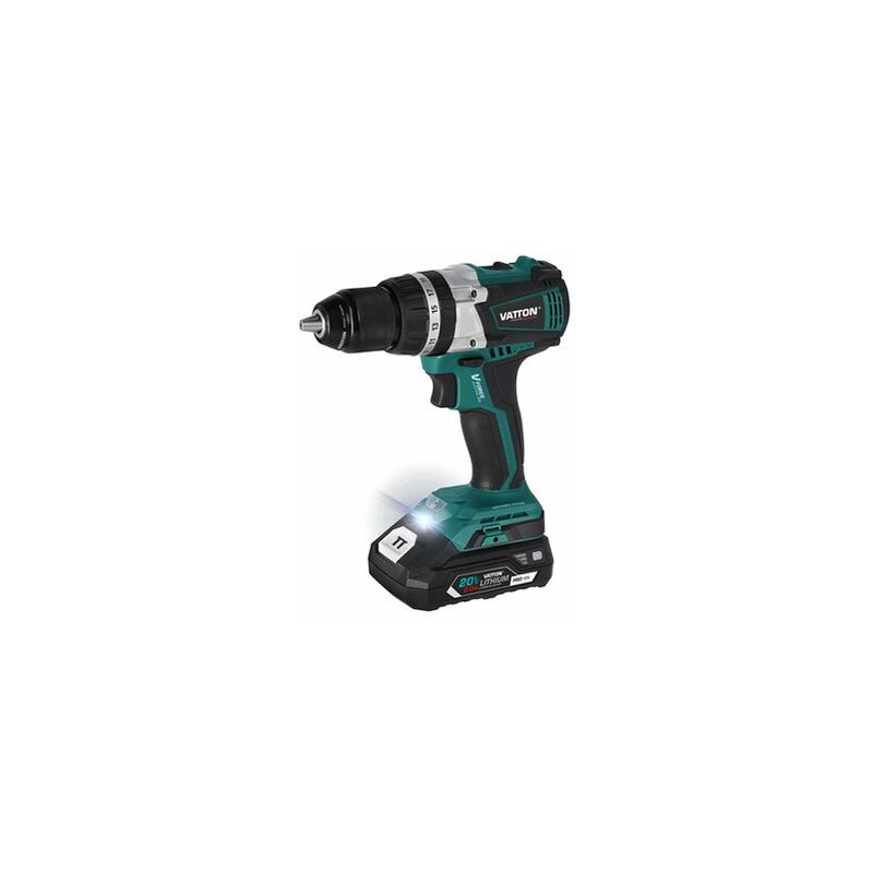 foto del prodotto vatton trapano a percussione brushless 20v 1 batteria 2.0ah