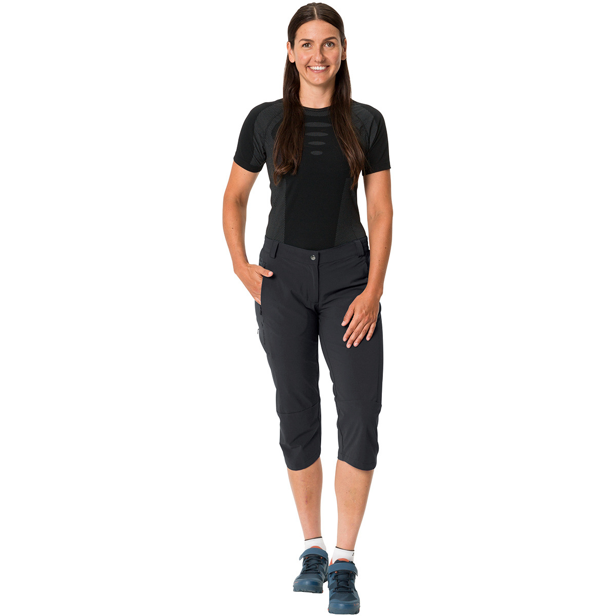 foto del prodotto vaude donna pantaloncini da ciclismo yaras 3 4