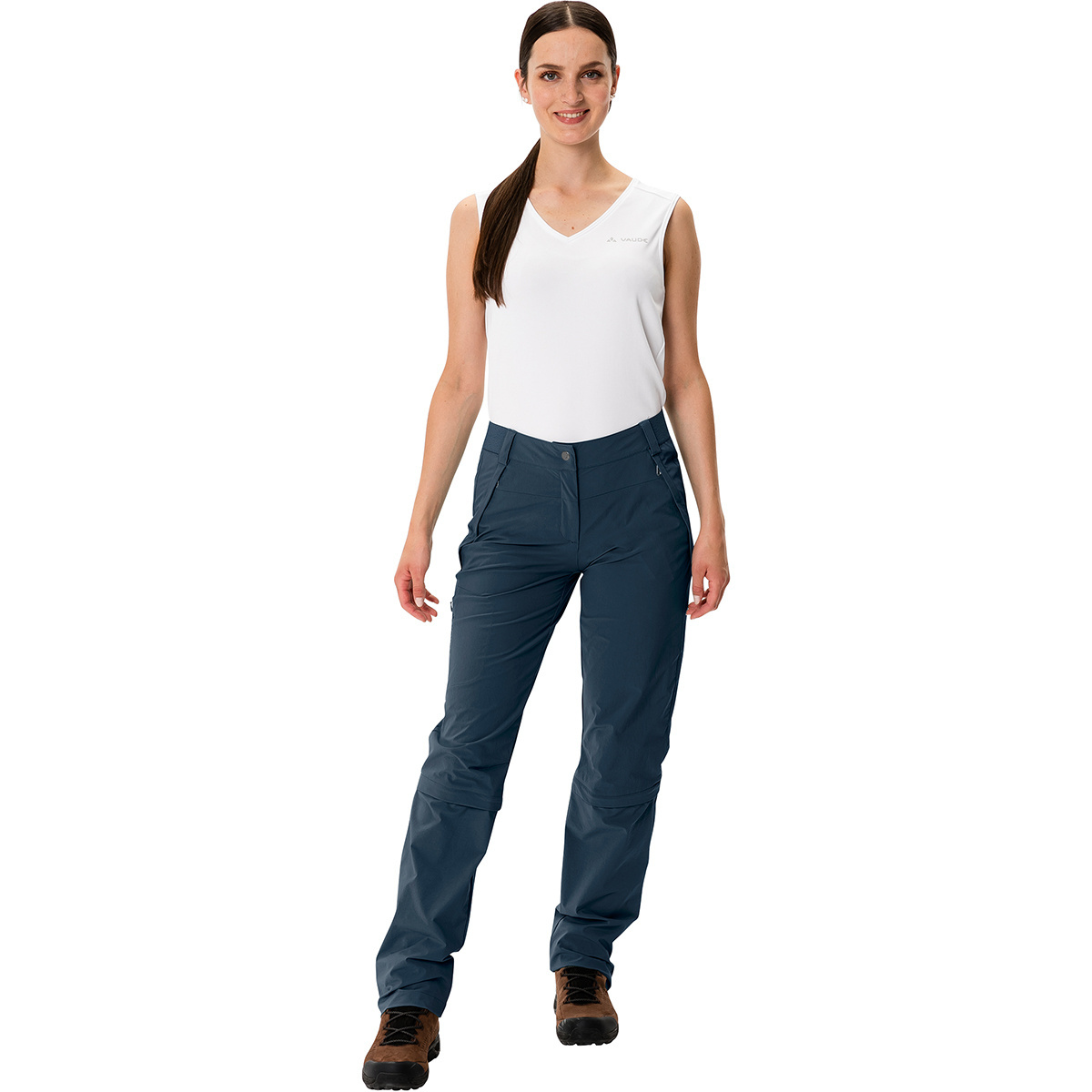 foto del prodotto vaude donna pantaloni farley stretch capri t zip iii