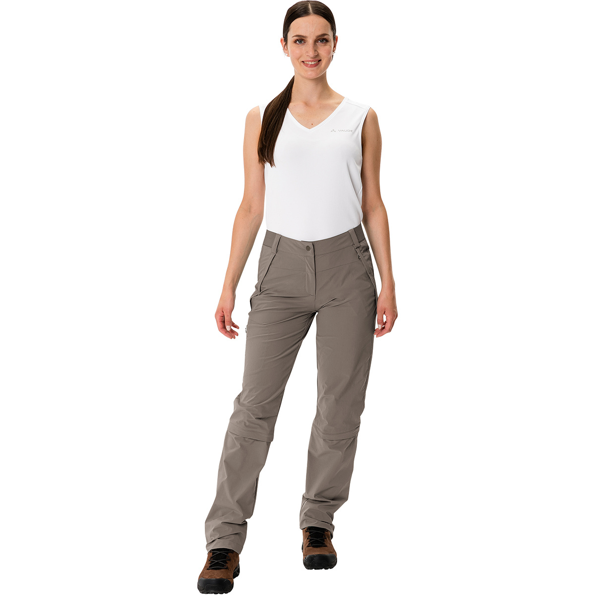 foto del prodotto vaude donna pantaloni farley stretch capri t zip iii