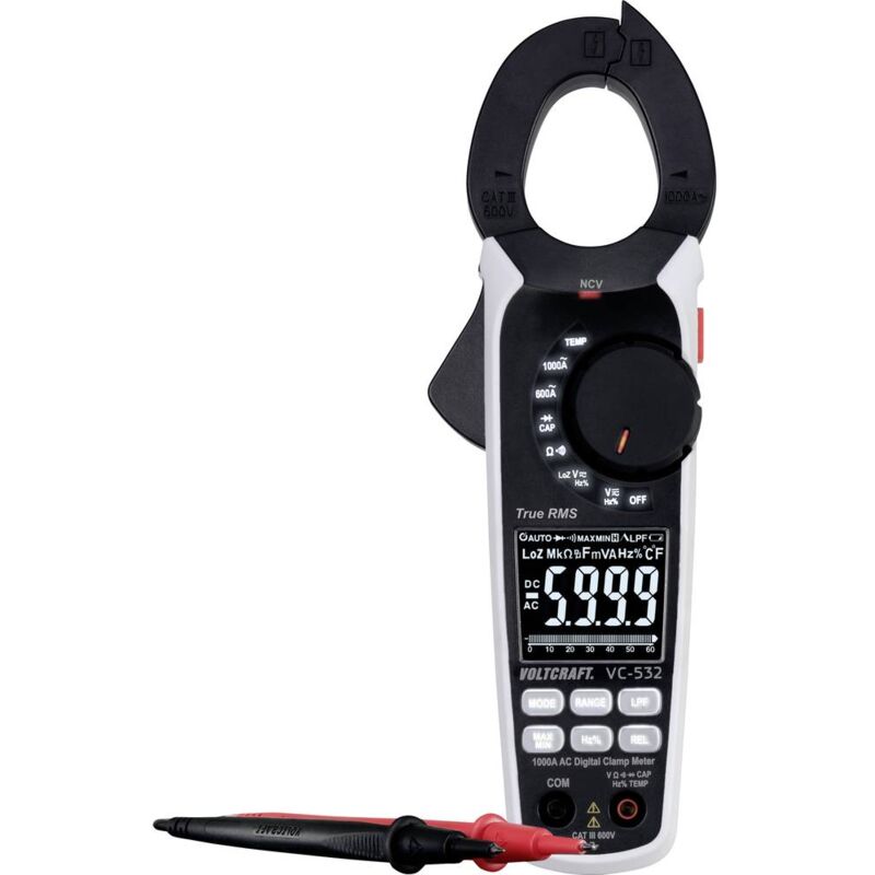 foto del prodotto vc-532 pinza amperometrica digitale cat iii 600 v display counts 6000 - voltcraft