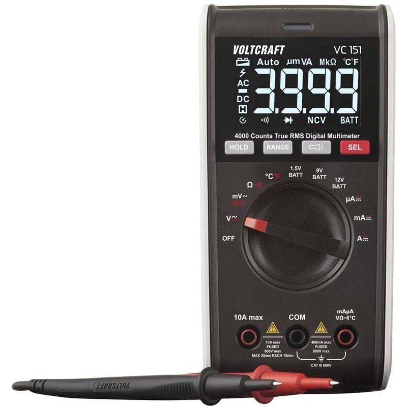 foto del prodotto vc151 multimetro portatile digitale cat iii 600 v display counts 4000 voltcraft