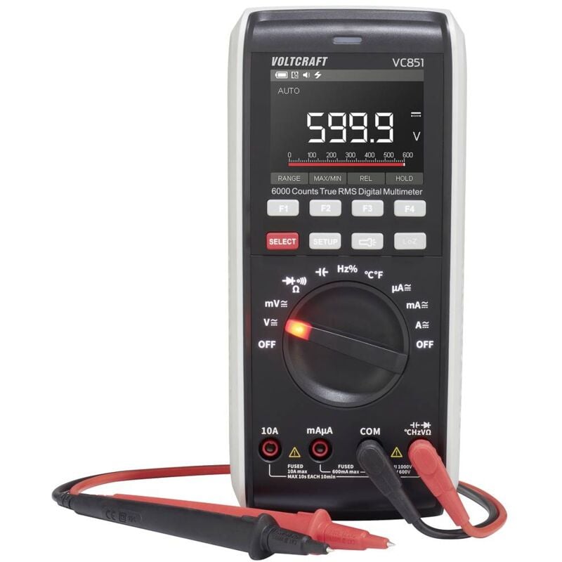 foto del prodotto vc851 multimetro portatile digitale cat iii 1000 v, cat iv 600 v display (counts): 6000 - voltcraft