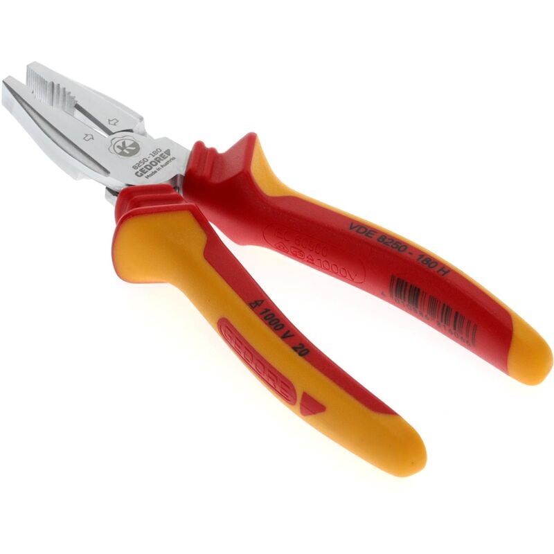 foto del prodotto vde 8250 180 h pinza combinata vde a forza con isolamento per guaine 180 mm
