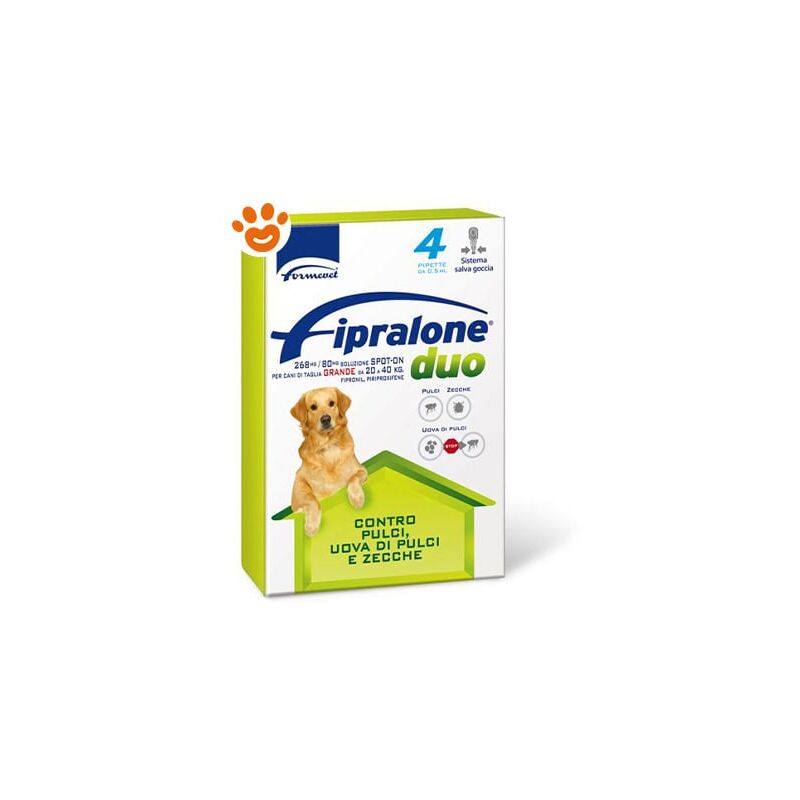 foto del prodotto vebi formevet dog fipralone duo 20 40 kg formevet dog fipralone duo 20 40 kg confezione da 4 pipette