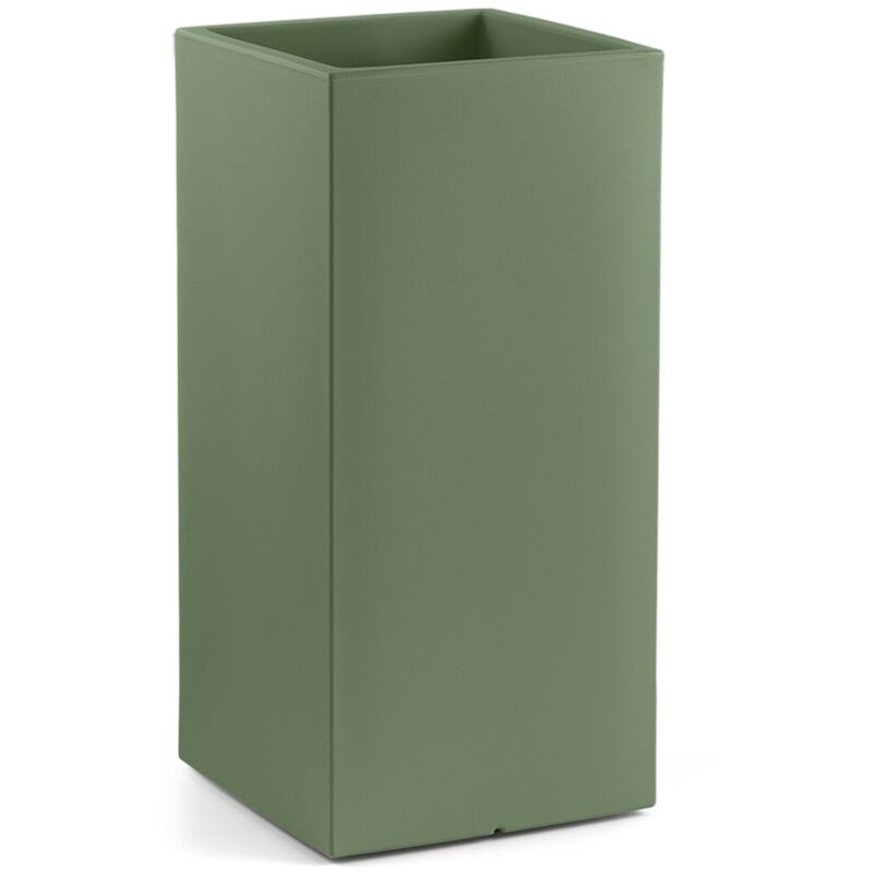foto del prodotto veca - cache pot quadrato in resina 'cosmos' h. 85 cm. mimetic green